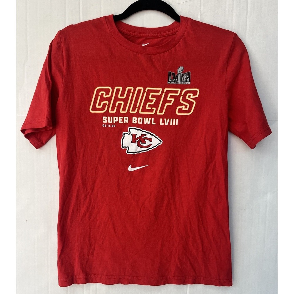 Nike Kansas City Chiefs Super Bowl T-Shirt Youth Size Medium 14 - 16‎ Red